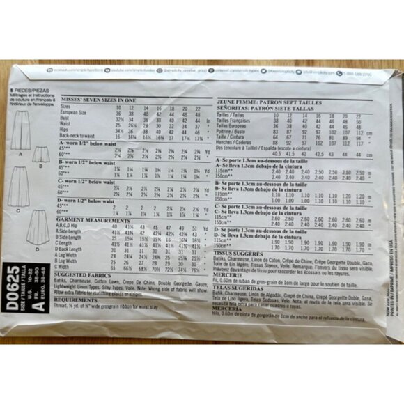 NEWLOOK #D0625 Women's Pattern Seven Sizes in One 10 - 22 Uncut  Sku 0248 - Picture 3 of 4